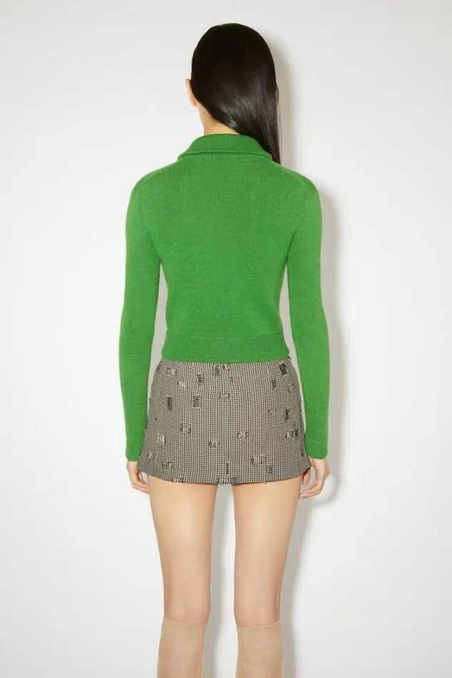 Acne Studios Knitwear Woman Half Zip Knit Jumper Green