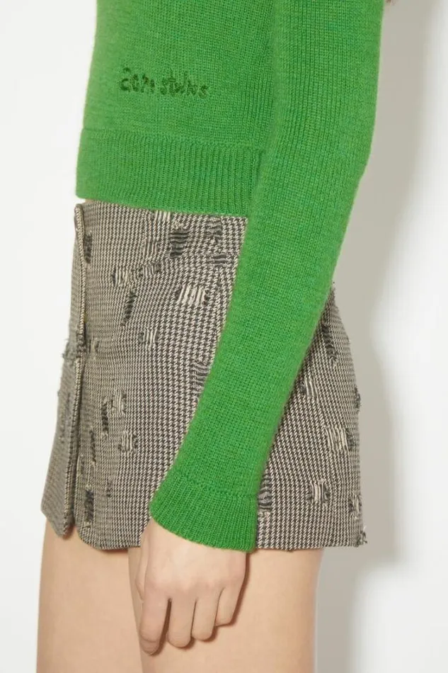 Acne Studios Knitwear Woman Half Zip Knit Jumper Green