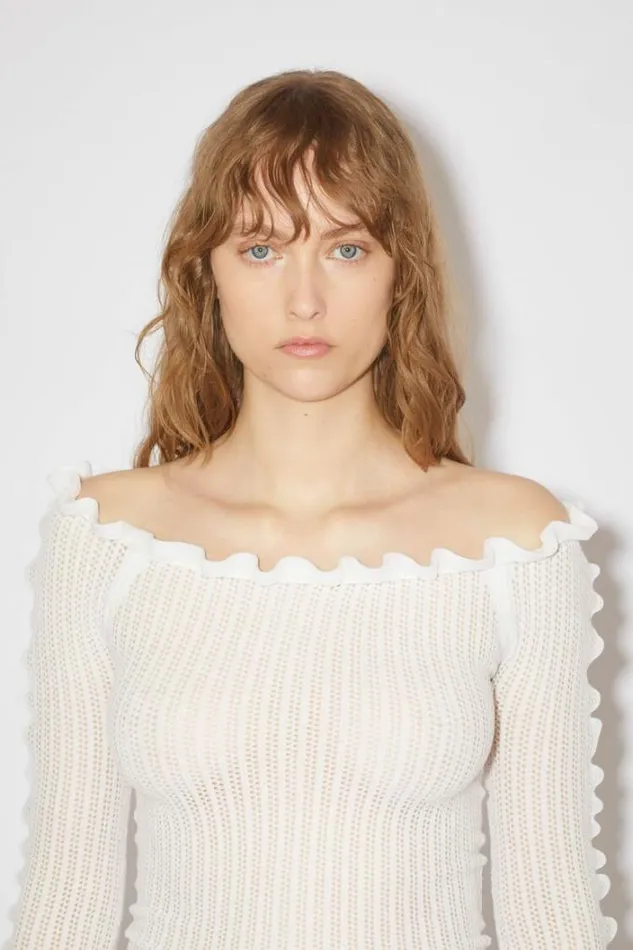 Acne Studios Knitwear Woman Knitted JumperRunway Show White