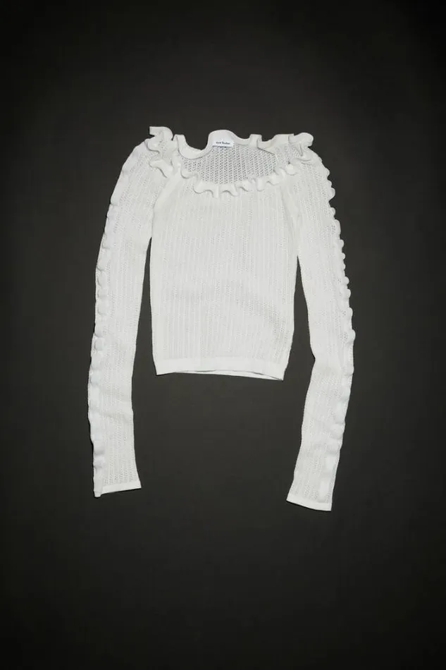 Acne Studios Knitwear Woman Knitted JumperRunway Show White