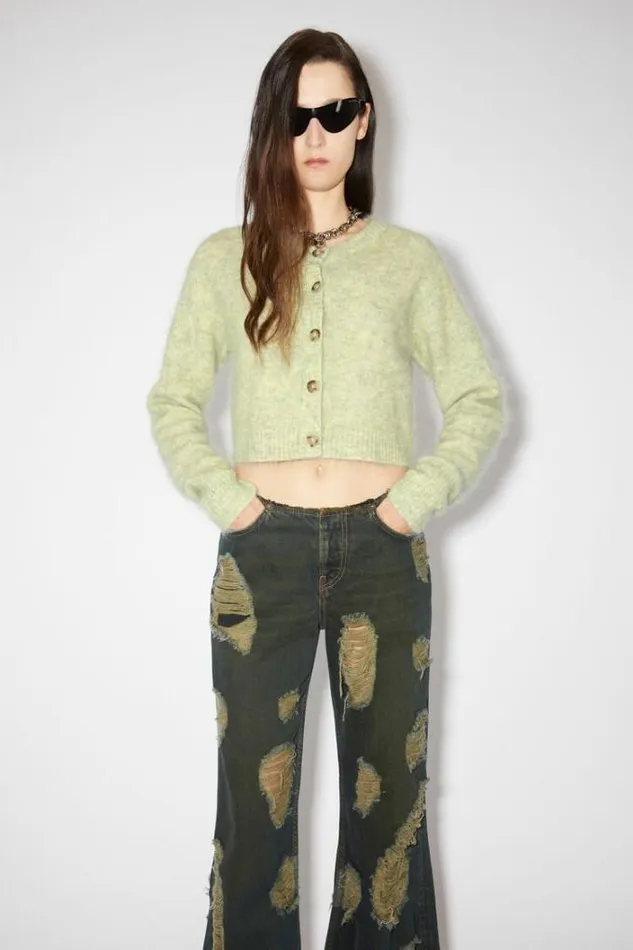 Acne Studios Knitwear Woman Mohair Blend Cardigan Pistachio Green