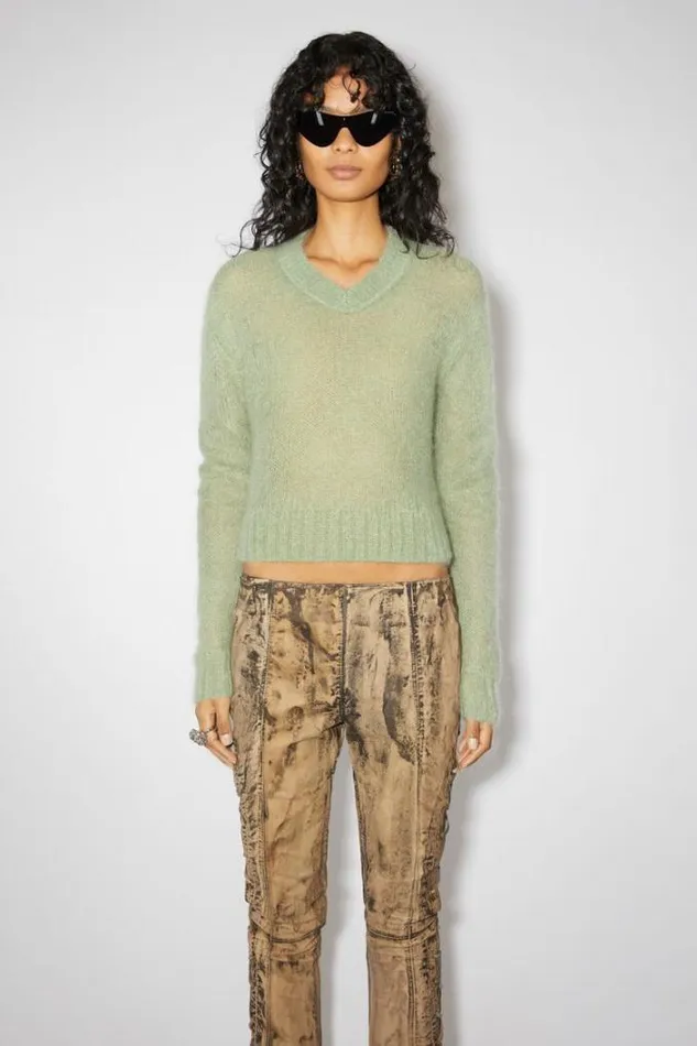 Acne Studios Knitwear Woman Mohair Blend Jumper Sage Green
