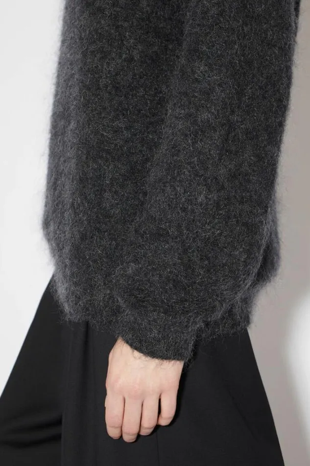 Acne Studios Knitwear Woman Mohair Wool Crew Neck Jumper Anthracite Grey