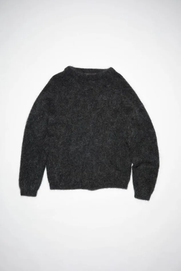 Acne Studios Knitwear Woman Mohair Wool Crew Neck Jumper Anthracite Grey