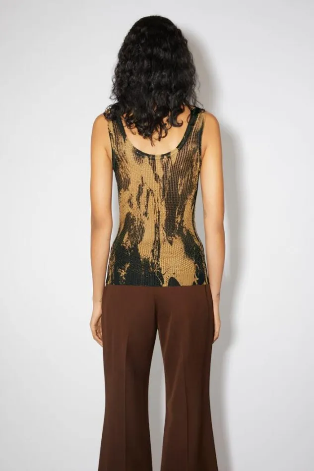 Acne Studios Knitwear Woman Printed Tank Top CamelBlack
