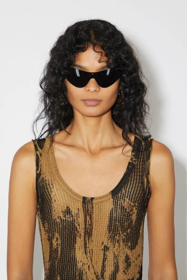 Acne Studios Knitwear Woman Printed Tank Top CamelBlack