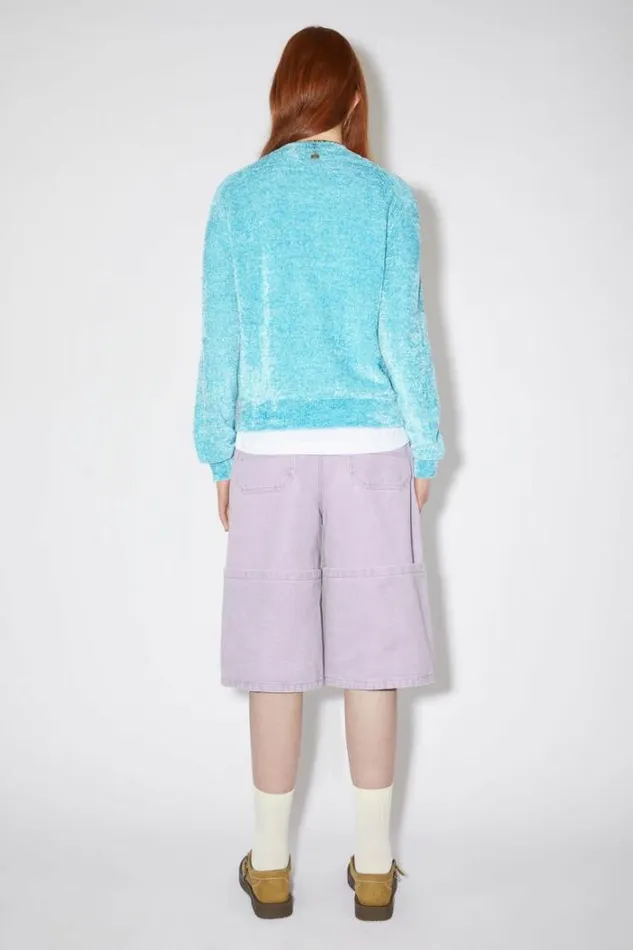 Acne Studios Knitwear Woman Textured SweaterUnisex Teal Blue