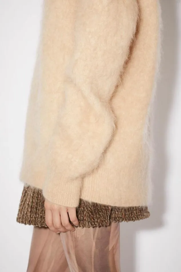 Acne Studios Knitwear Woman Vneck Jumper Warm Beige