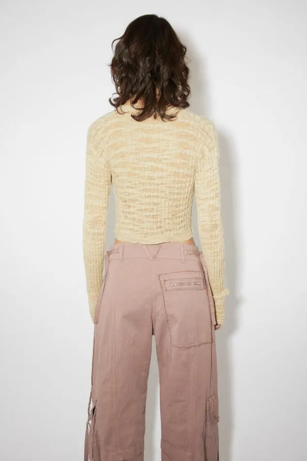 Acne Studios Knitwear Woman Wide Rib Cardigan Cold Beige