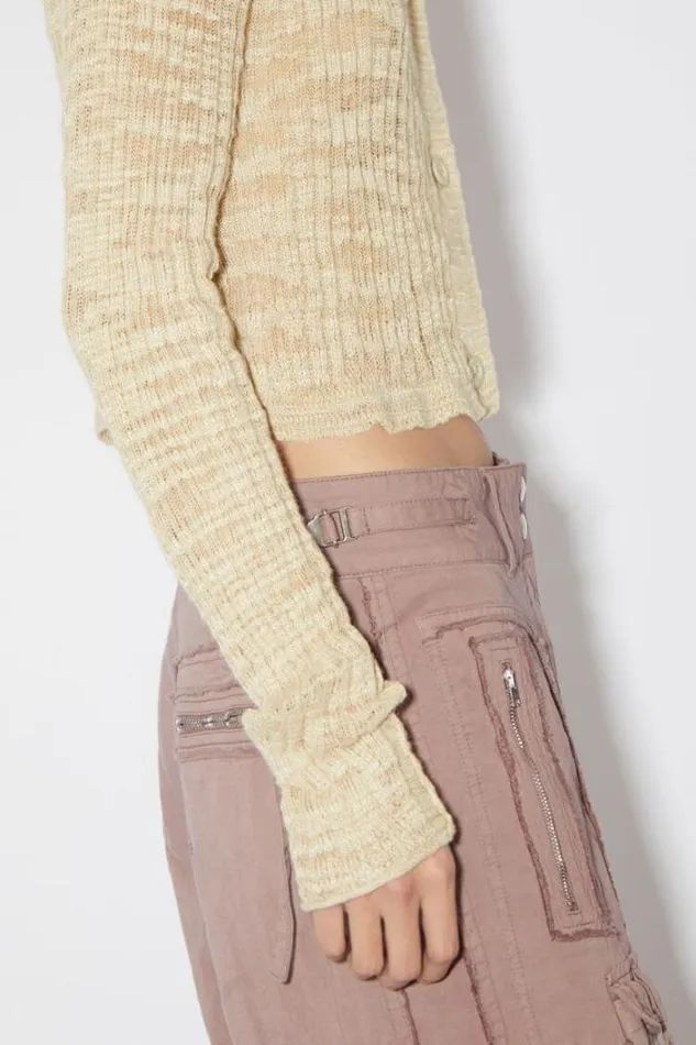 Acne Studios Knitwear Woman Wide Rib Cardigan Cold Beige