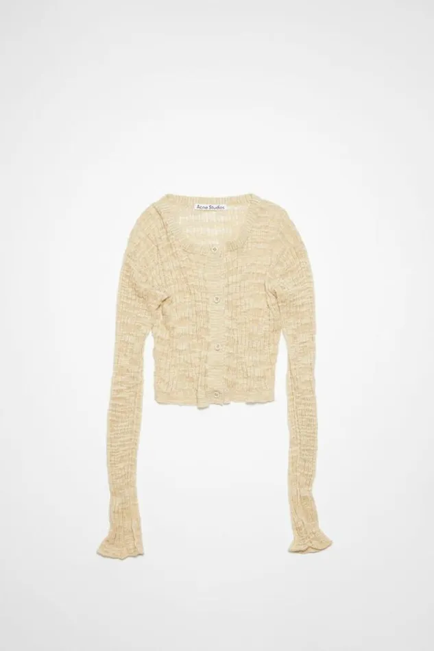 Acne Studios Knitwear Woman Wide Rib Cardigan Cold Beige