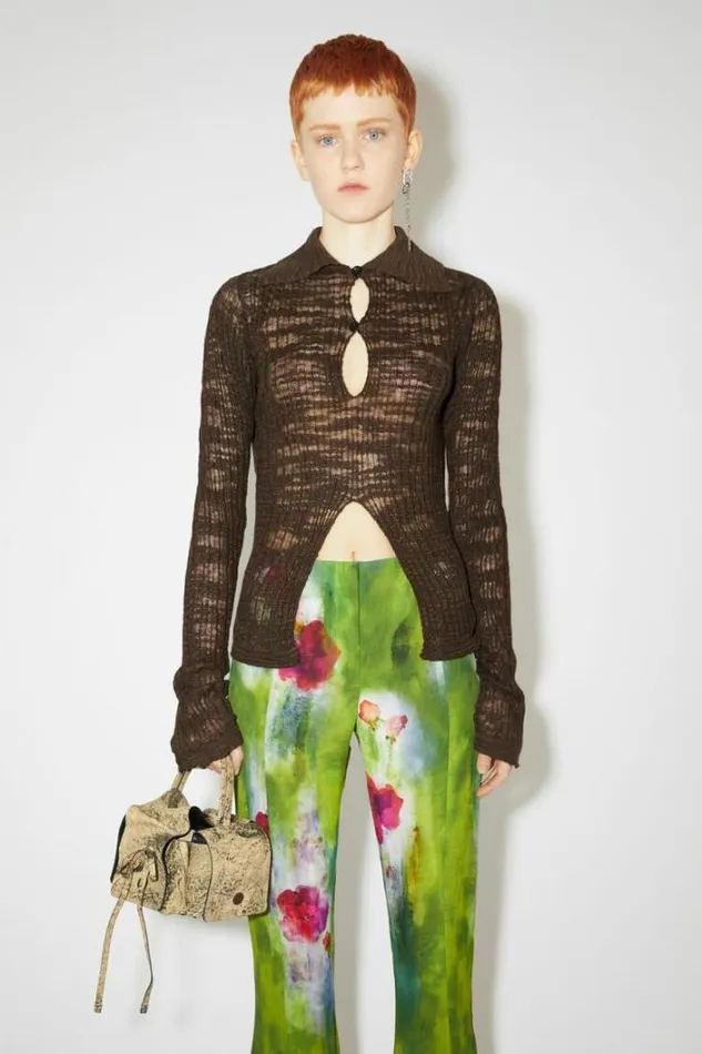 Acne Studios Knitwear Woman Wide Rib Jumper Dark Brown