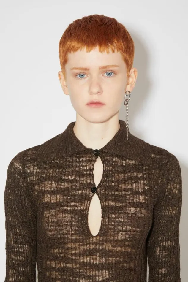 Acne Studios Knitwear Woman Wide Rib Jumper Dark Brown