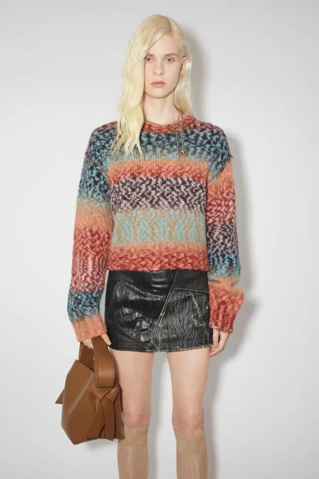 Acne Studios Knitwear Woman Wool Blend Jumper BrownBlue Multi