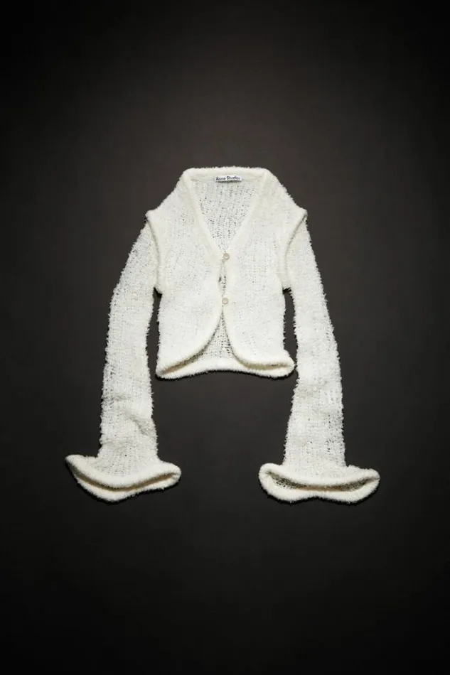 Acne Studios Knitwear Woman Wool CardiganRunway Show Off White