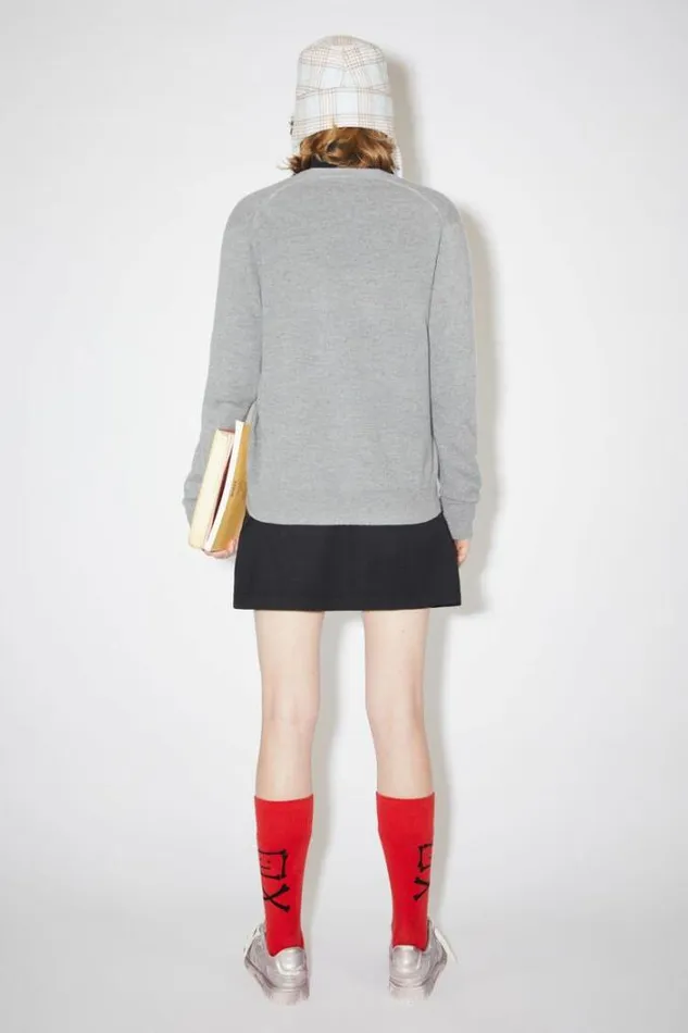 Acne Studios Knitwear Woman Wool CardiganUnisex Grey Melange