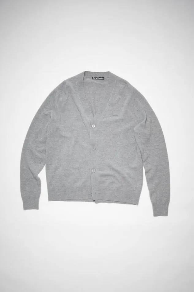 Acne Studios Knitwear Woman Wool CardiganUnisex Grey Melange
