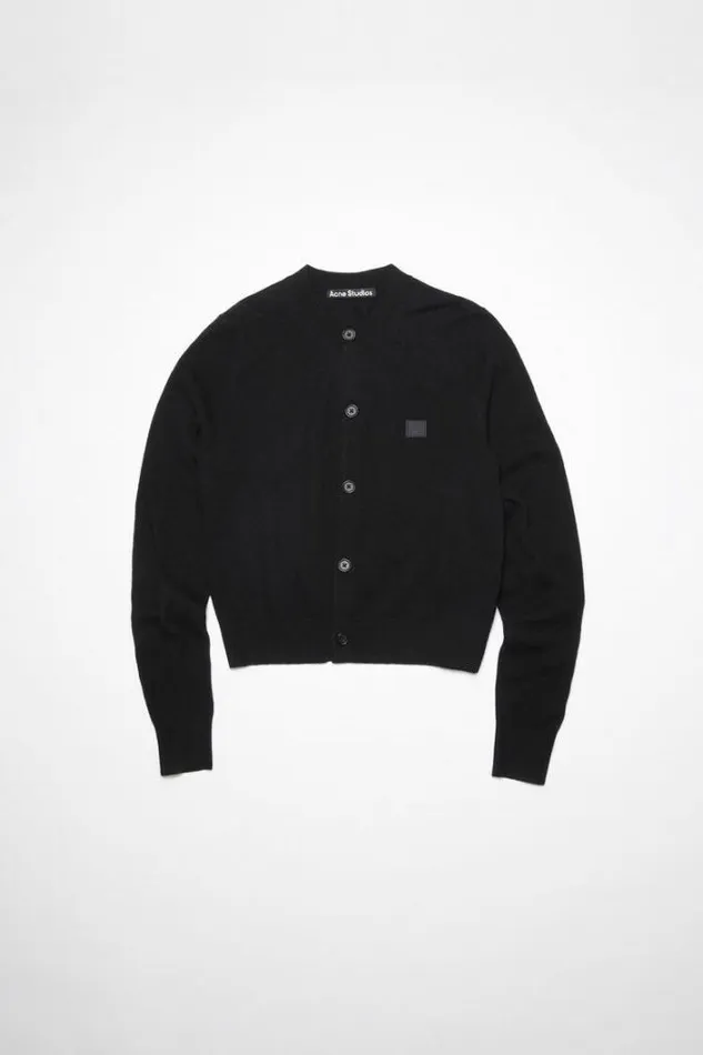 Acne Studios Knitwear Woman Wool Crew Neck Cardigan Black