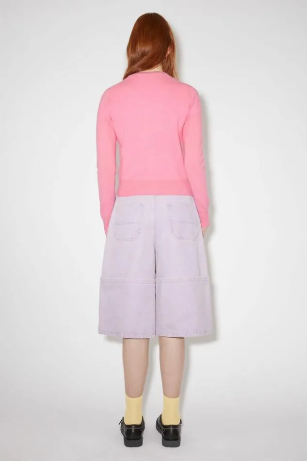 Acne Studios Knitwear Woman Wool Crew Neck Cardigan Bubble Pink