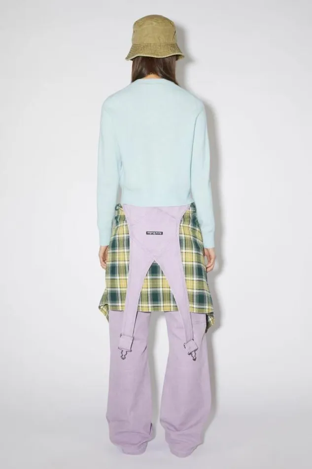 Acne Studios Knitwear Woman Wool Crew Neck Cardigan Sky Blue Melange