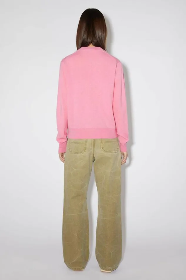Acne Studios Knitwear Woman Wool Crew Neck SweaterUnisex Bubble Pink