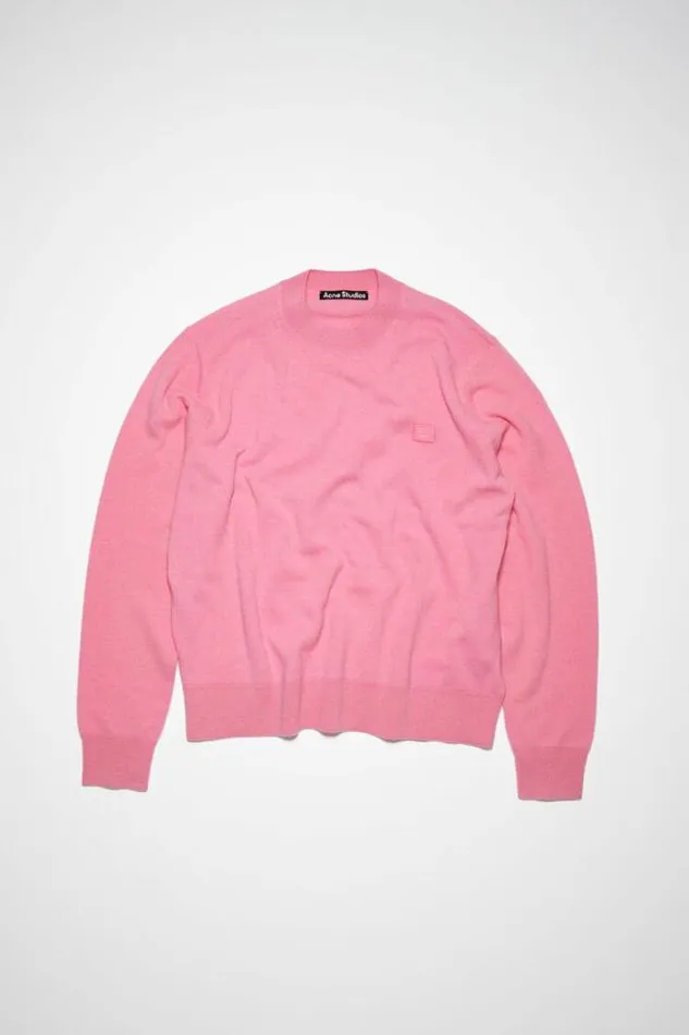 Acne Studios Knitwear Woman Wool Crew Neck SweaterUnisex Bubble Pink
