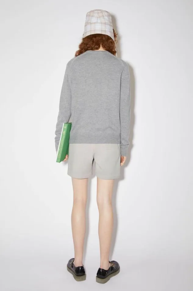 Acne Studios Knitwear Woman Wool Crew Neck SweaterUnisex Grey Melange