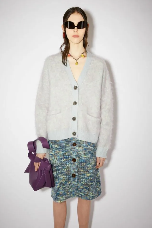 Acne Studios Knitwear Woman Wool Mohair Cardigan Soft Green Melange