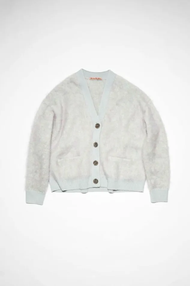 Acne Studios Knitwear Woman Wool Mohair Cardigan Soft Green Melange