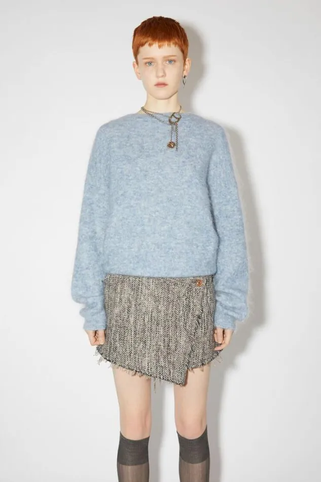 Acne Studios Knitwear Woman Wool Mohair Jumper Denim Blue