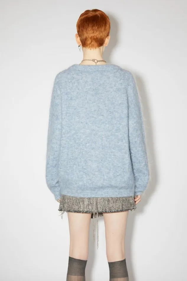 Acne Studios Knitwear Woman Wool Mohair Jumper Denim Blue