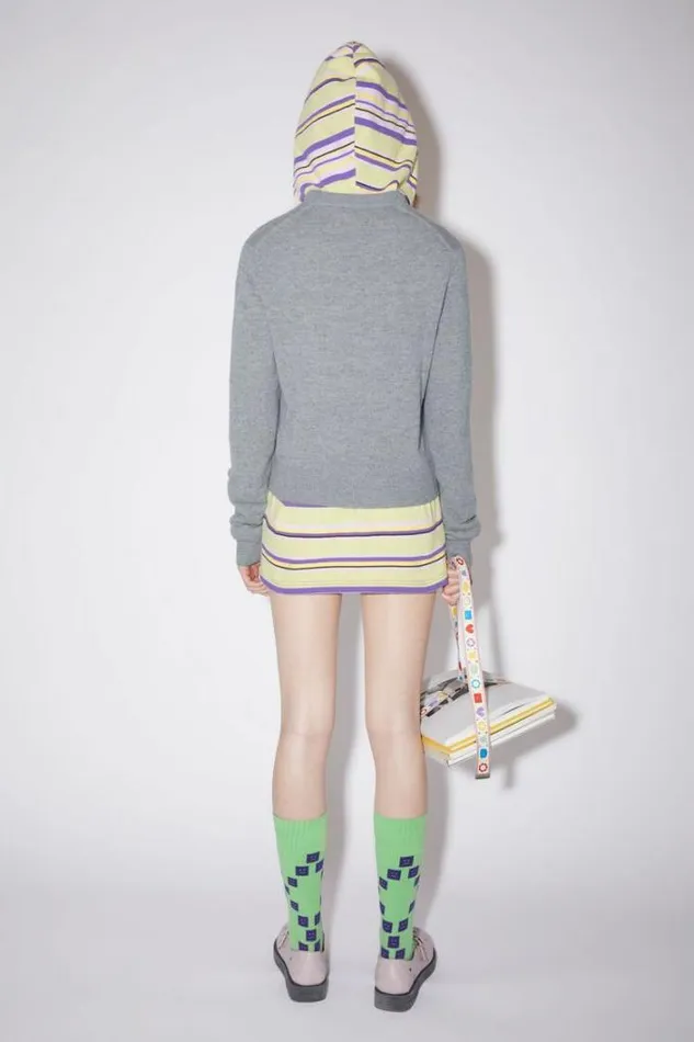 Acne Studios Knitwear Woman Wool Vneck SweaterUnisex Grey Melange