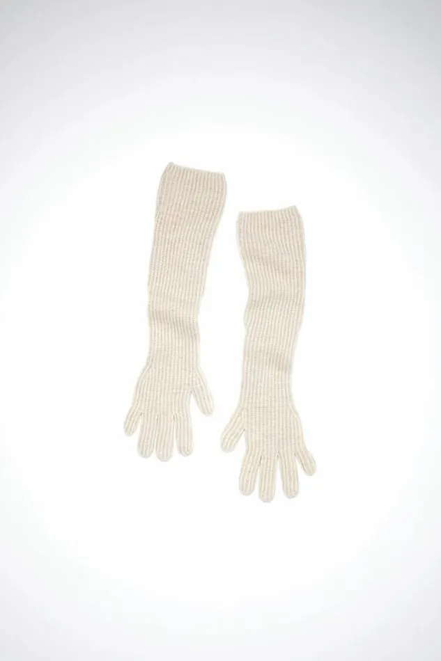 Acne Studios Objects Woman Ribbed Gloves Light Beige
