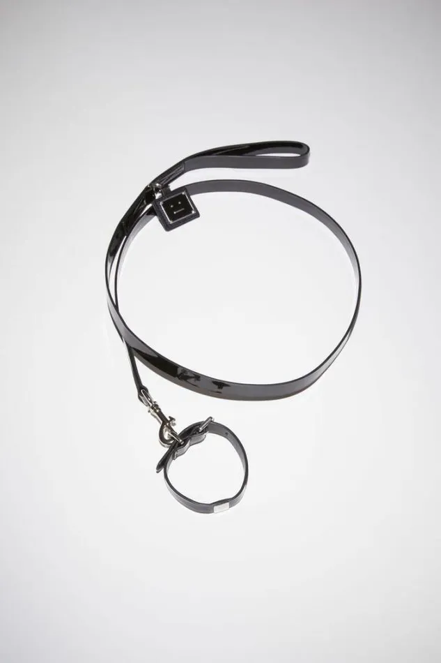 Acne Studios Objects Woman Small Face Logo Pet Leash BlackBlack