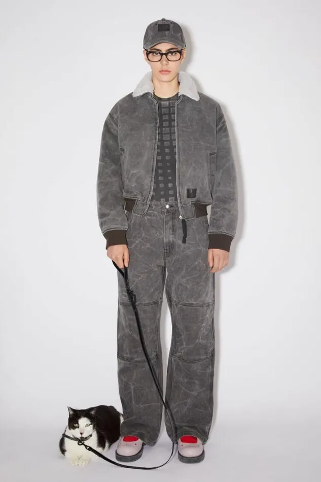 Acne Studios Objects Woman Small Face Logo Pet Leash BlackBlack