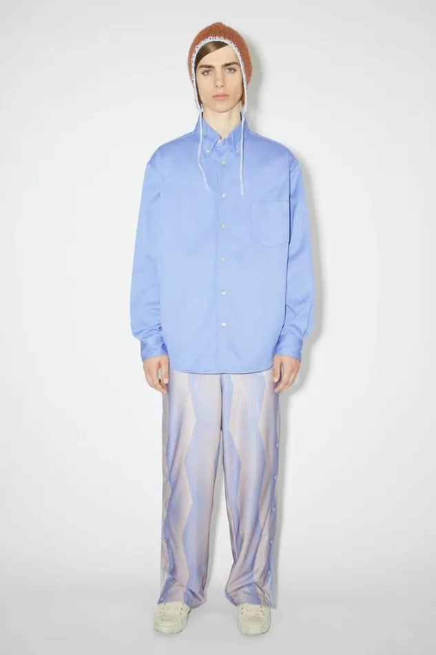 Acne Studios Outerwear Man Buttonup Overshirt Cornflower Blue