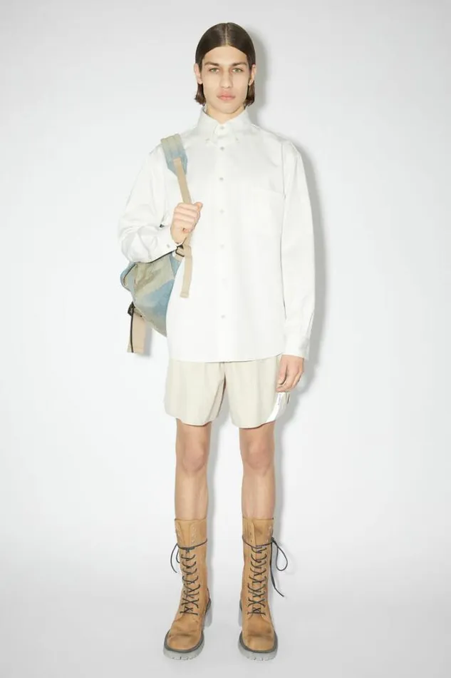 Acne Studios Outerwear Man Buttonup Overshirt White