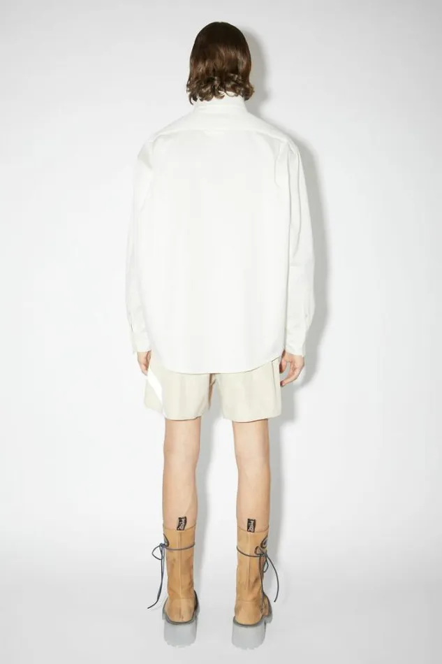 Acne Studios Outerwear Man Buttonup Overshirt White