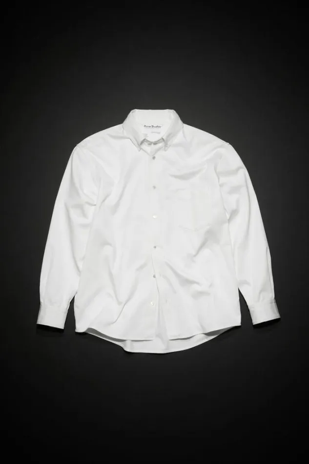 Acne Studios Outerwear Man Buttonup Overshirt White