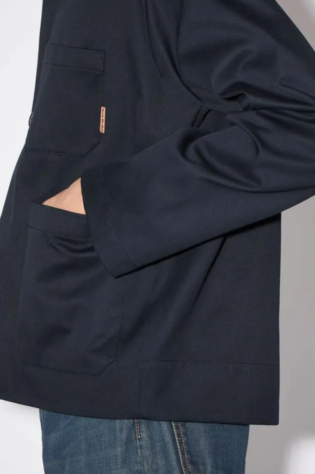 Acne Studios Outerwear Man Casual Jacket Navy Blue