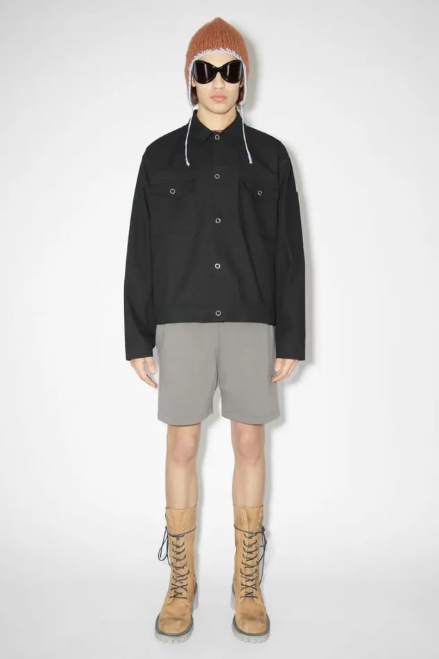 Acne Studios Outerwear Man Cotton Blend Overshirt Black
