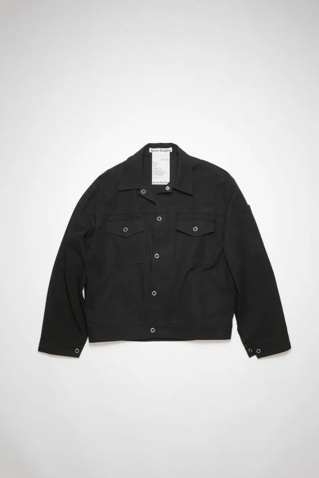 Acne Studios Outerwear Man Cotton Blend Overshirt Black