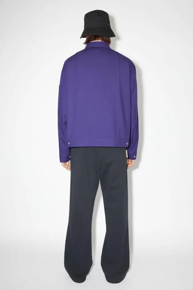Acne Studios Outerwear Man Cotton Blend Overshirt Electric Purple