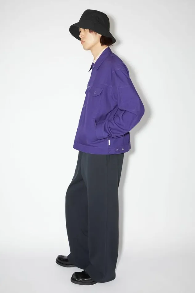 Acne Studios Outerwear Man Cotton Blend Overshirt Electric Purple