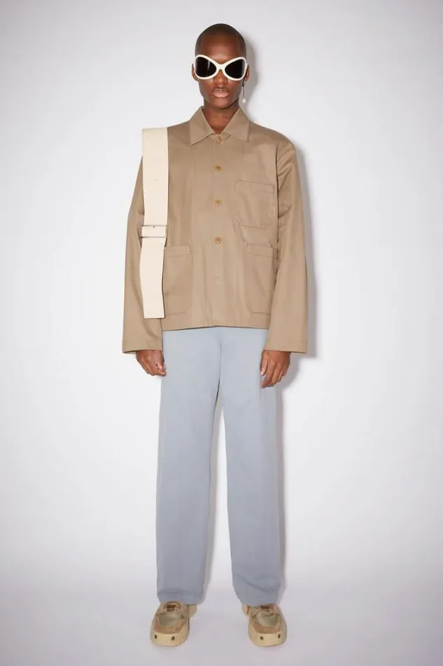 Acne Studios Outerwear Man Cotton Twill Jacket Beige