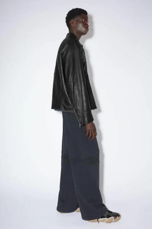 Acne Studios Outerwear Man Distressed Leather Jacket Black