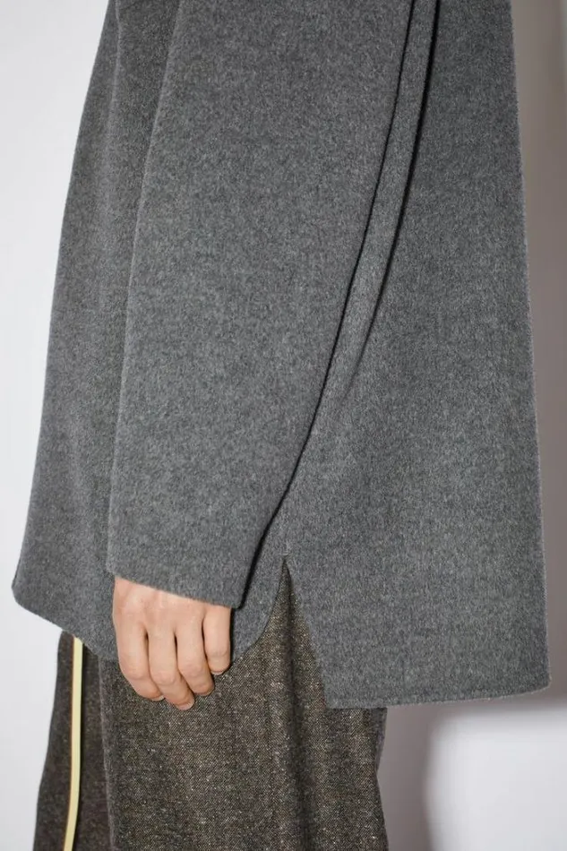 Acne Studios Outerwear Man Double Face Shirt Jacket Grey Melange