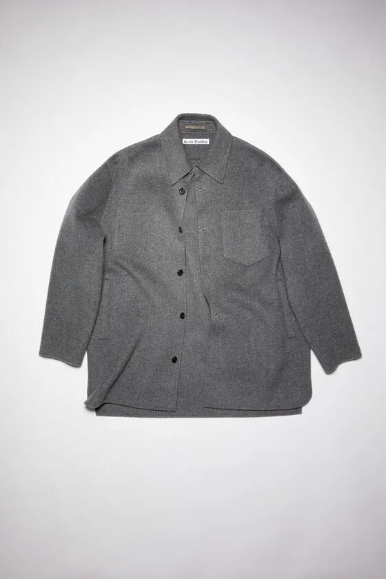 Acne Studios Outerwear Man Double Face Shirt Jacket Grey Melange