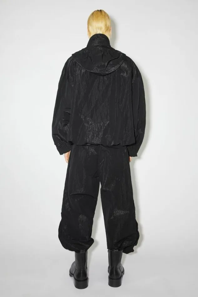 Acne Studios Outerwear Man Embroidered Nylon Jacket Stone Black