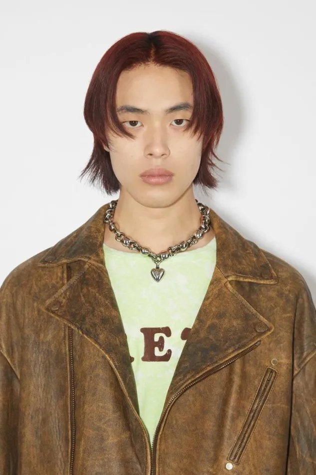 Acne Studios Outerwear Man Laced Leather Jacket BrownOrange